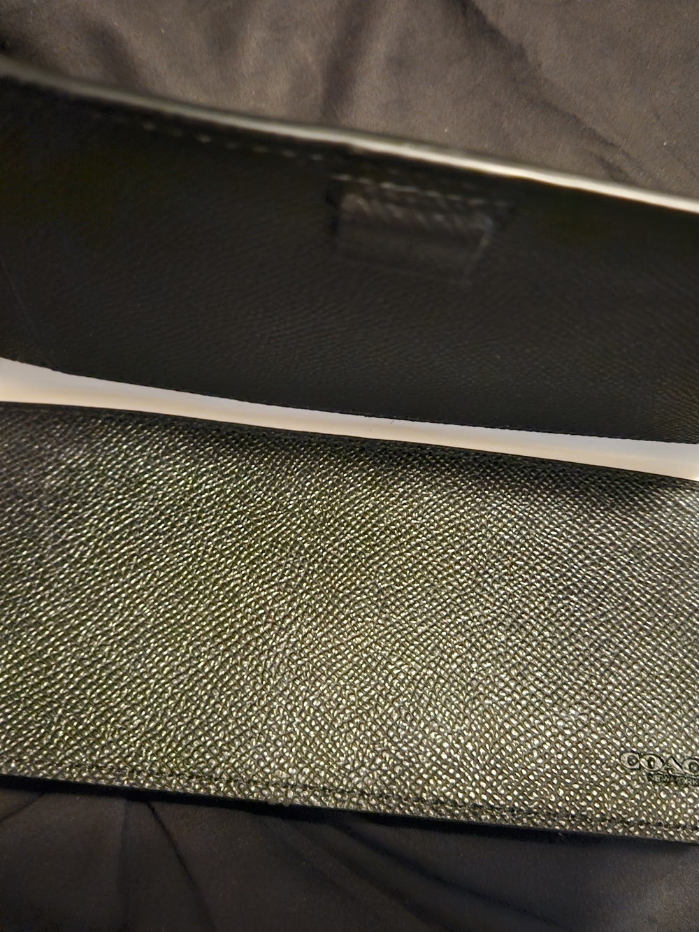 Coach Black Pebbled Leather Continental Checkbook Cover - Picture 2 of 3